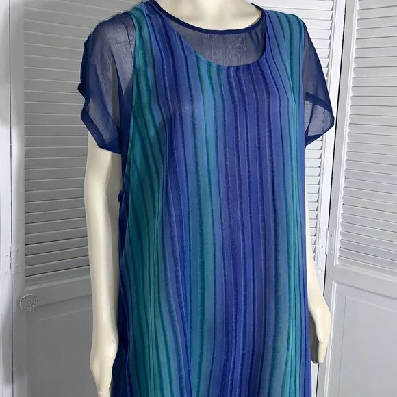 NWT Indian Tropical Fashions Sheer Chiffon Layered Kaftan Size XL - Picture 5 of 12